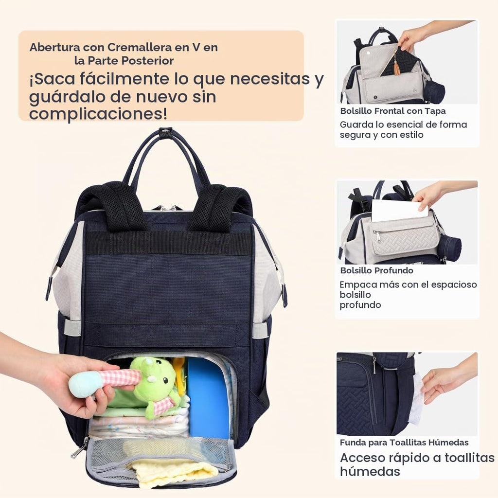 BabbleRoo Mochila para Pañales, Bolsas Grandes Multifunción con Alm...