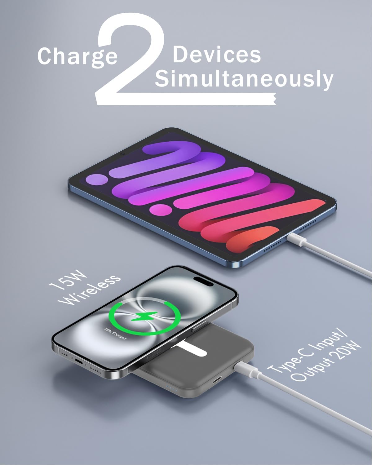 podoru para MagSafe Power Bank 5000mAh, cargador portátil magnético...