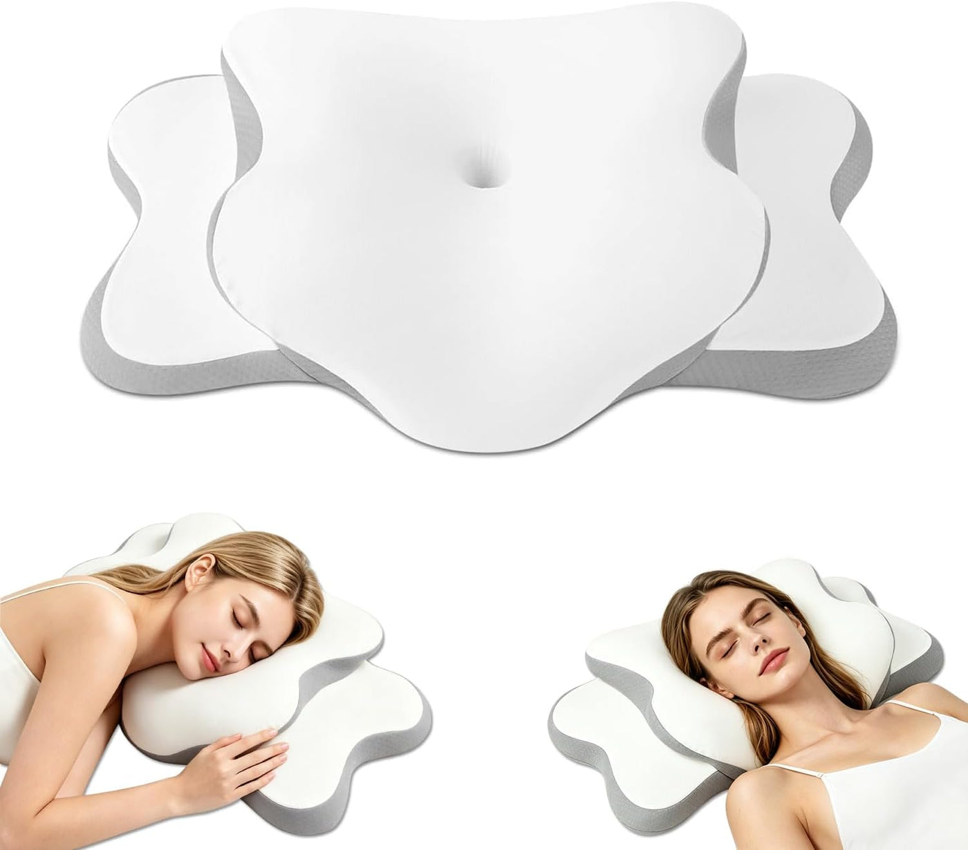 Almohada cervical para aliviar el dolor de cuello y dormir de lado...