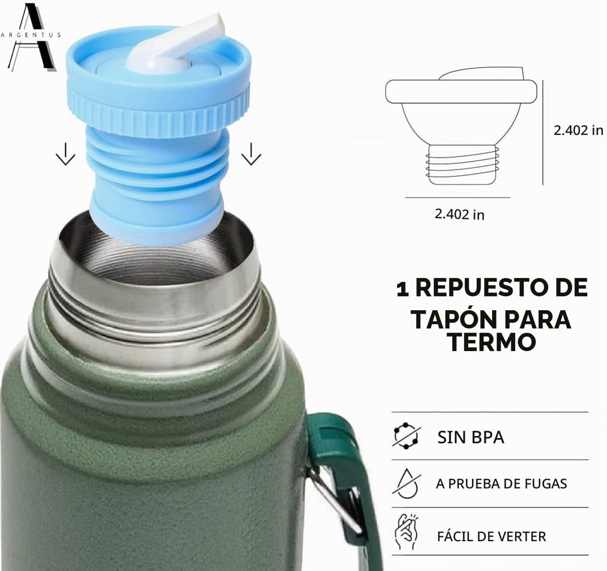 Stanley Thermos Tapón Pico de Mate Pieza de Repuesto Para Botella T...