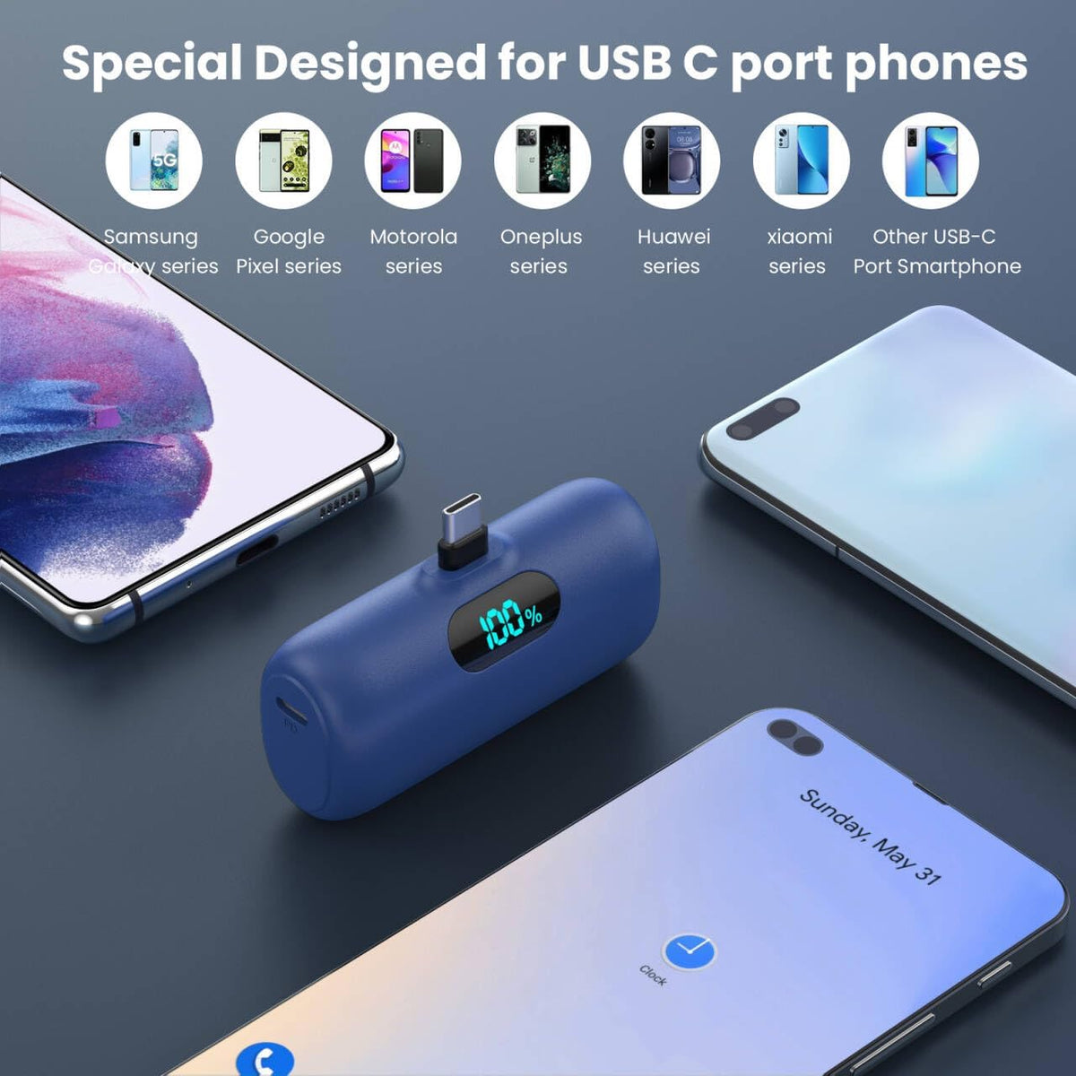 Swyop [Paquete de 2] Cargador portátil para iPhone 17\/16\/15, mini...
