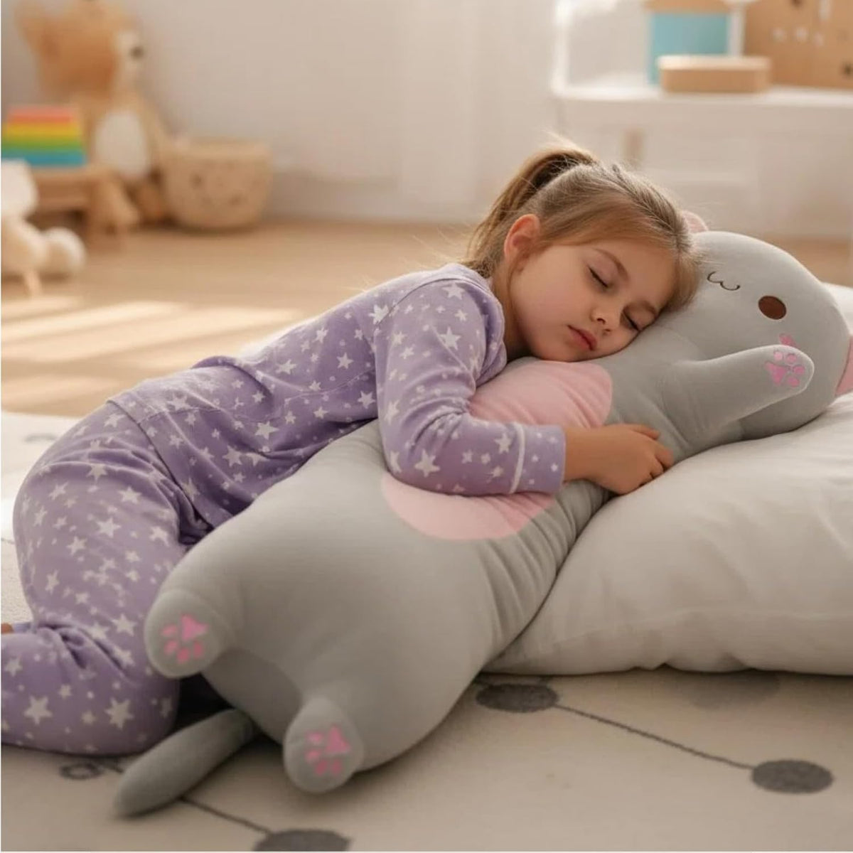 Somao Almohada larga de felpa de gato, almohada ultrasuave de 35.4...