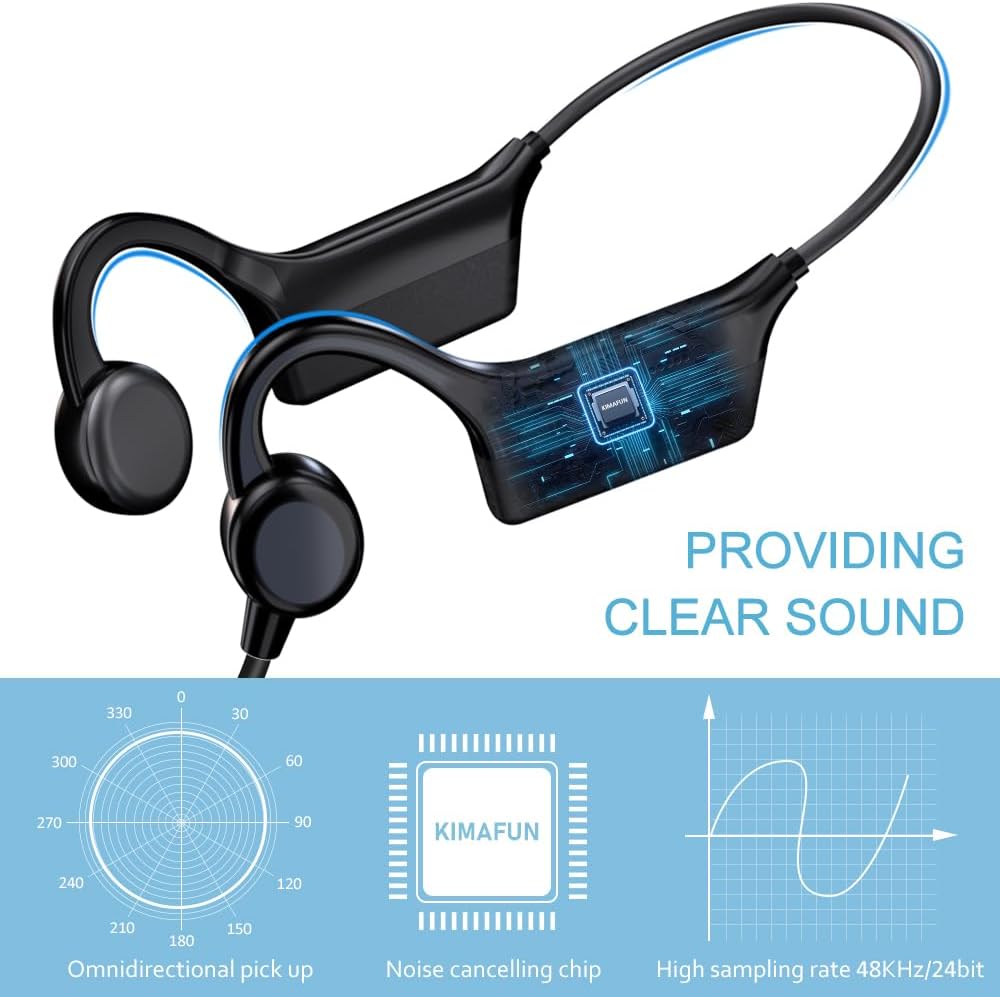 KIMAFUN 2.4G Micrófono inalámbrico para auriculares de fitness, IP6...