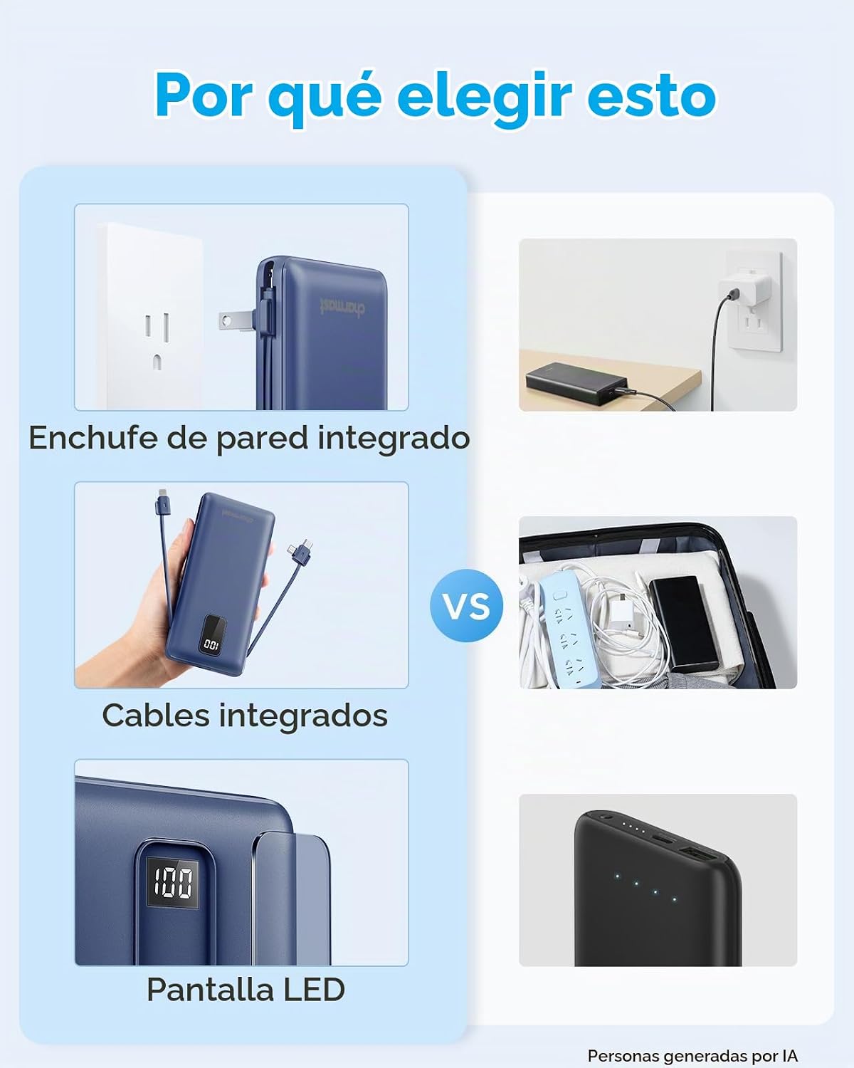 charmast Banco portátil 10000mAh del poder del cargador con el ench...