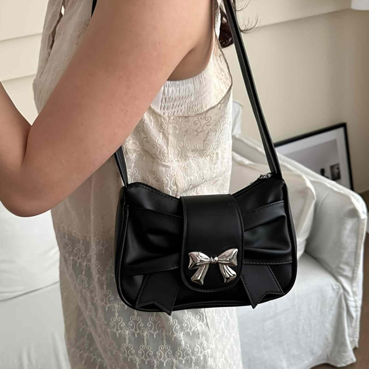 Bolso de hombro para mujer, bolso con lazo para mujer, pequeños y b...