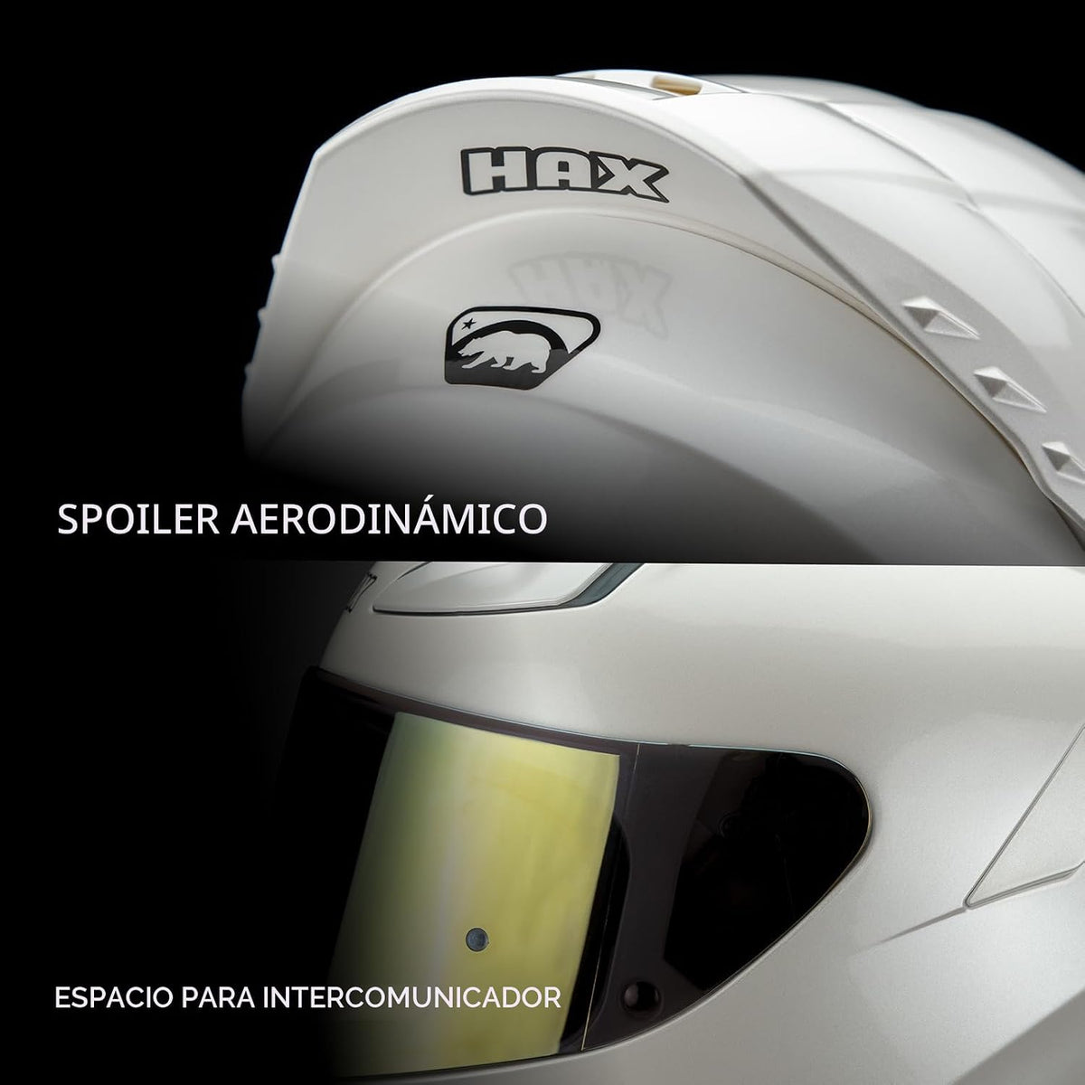 HAX Onix Cascos de Motocicleta de Cara Completa Aprobados por DOT,...