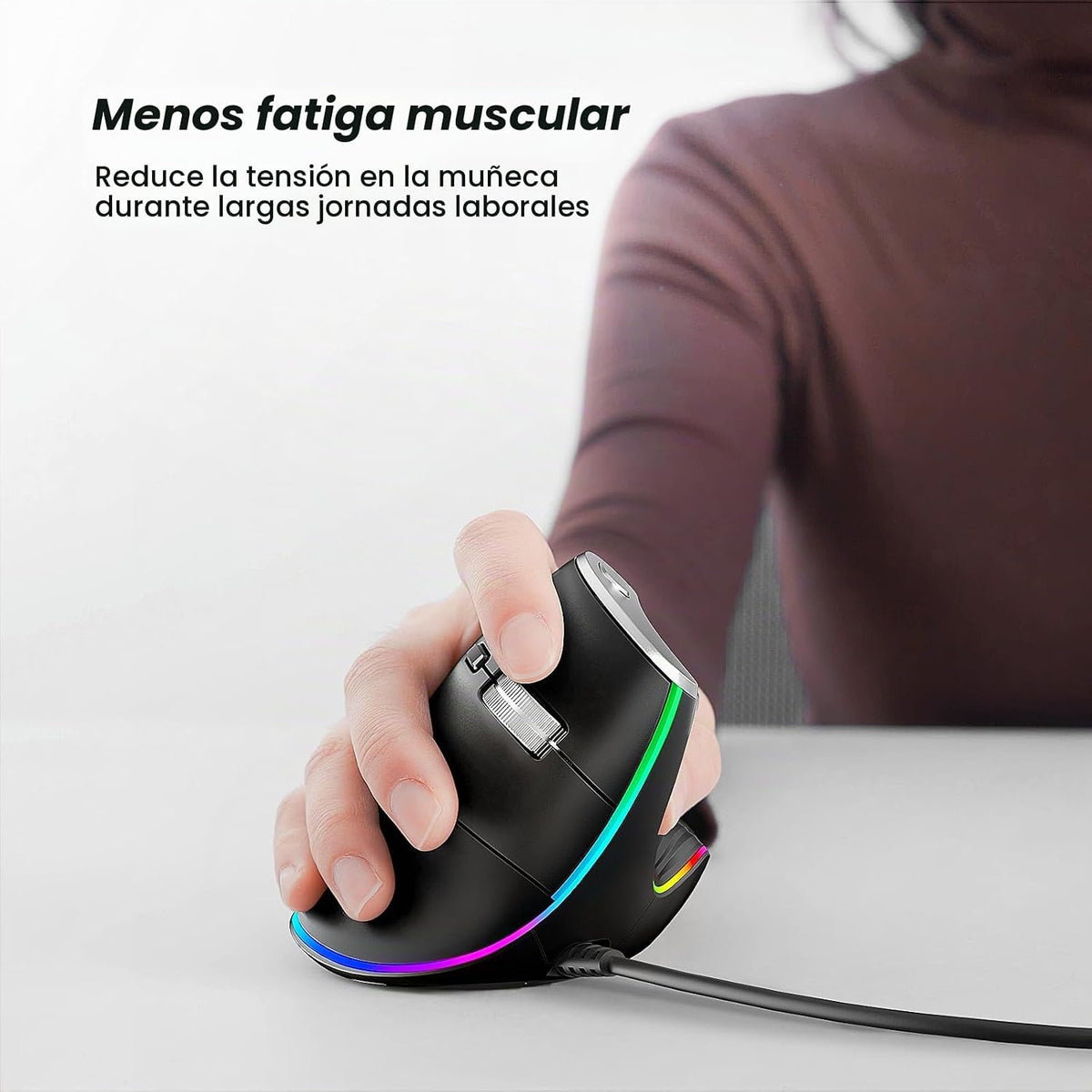 Nulea M504 Ratón Vertical con Cable, Ratón Ergonómico USB Óptico co...