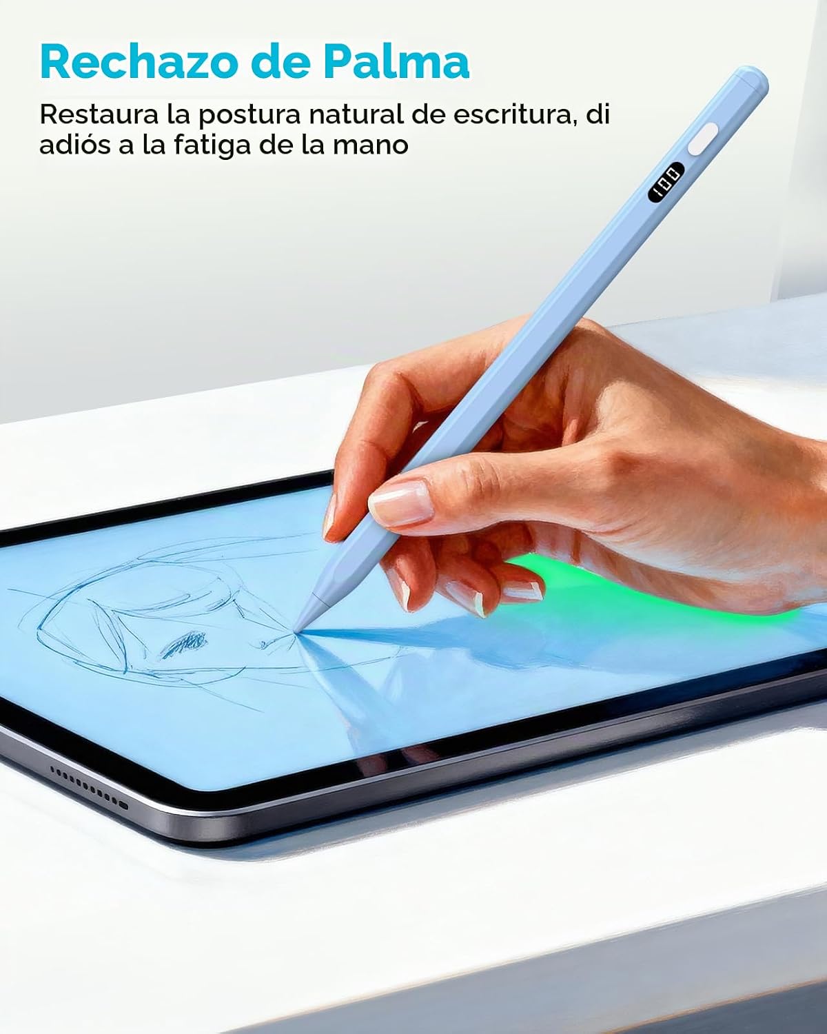 MoKo Lápiz óptico para iPad 2018-2026, lápiz de carga USB-C con pan...