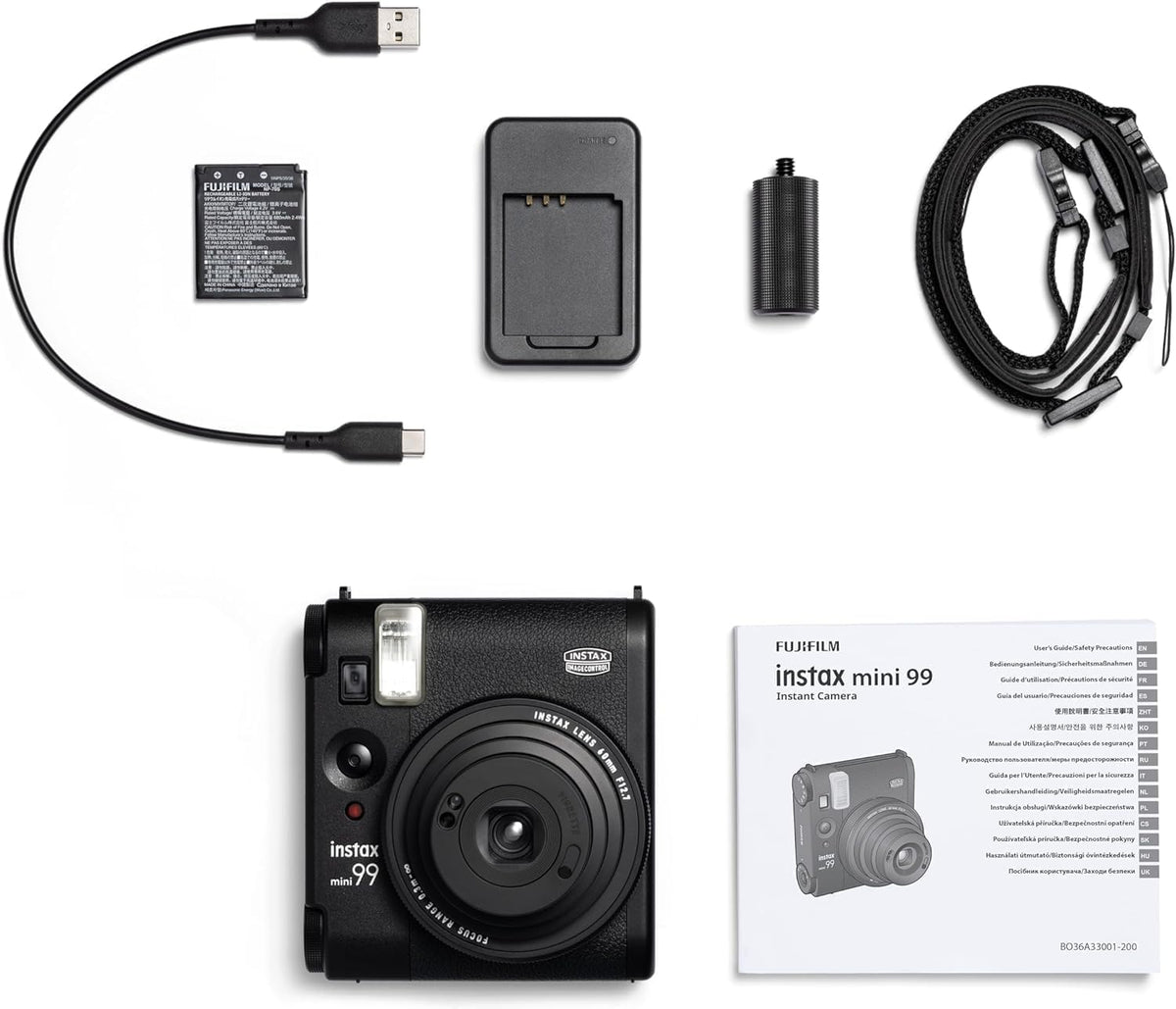 Fujifilm Mini cámara de película Instax 99 (negro) + paquete doble...