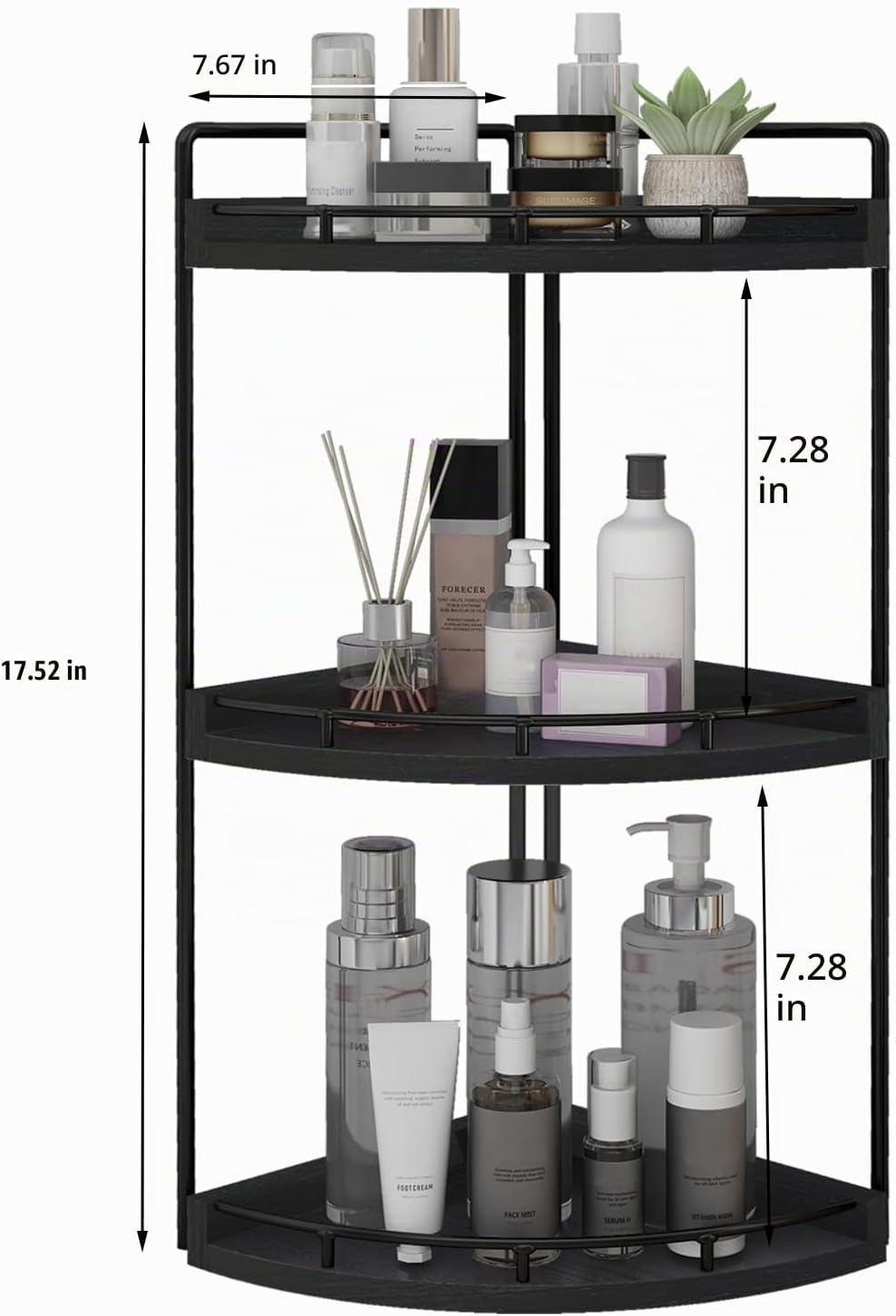 Dorhors Organizador de baño esquinero de 3 niveles para almacenamie...