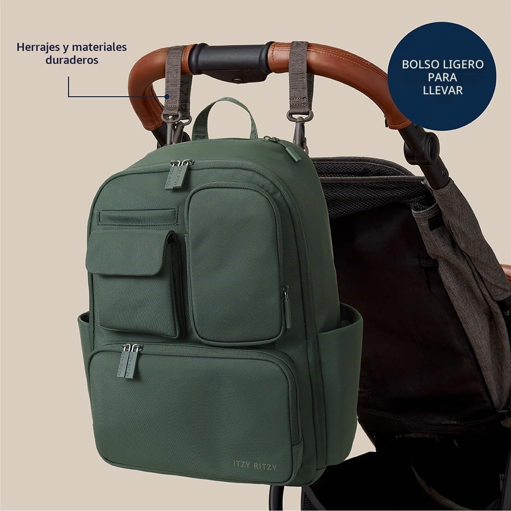 Itzy Ritzy Mochila para pañales utilitaria: cuenta con 17 bolsillos...
