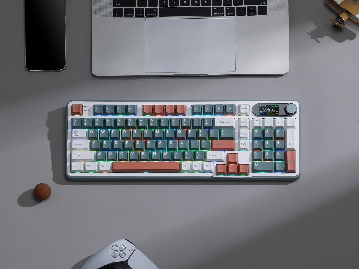 RK ROYAL KLUDGE S98 Teclado mecánico con pantalla inteligente y per...