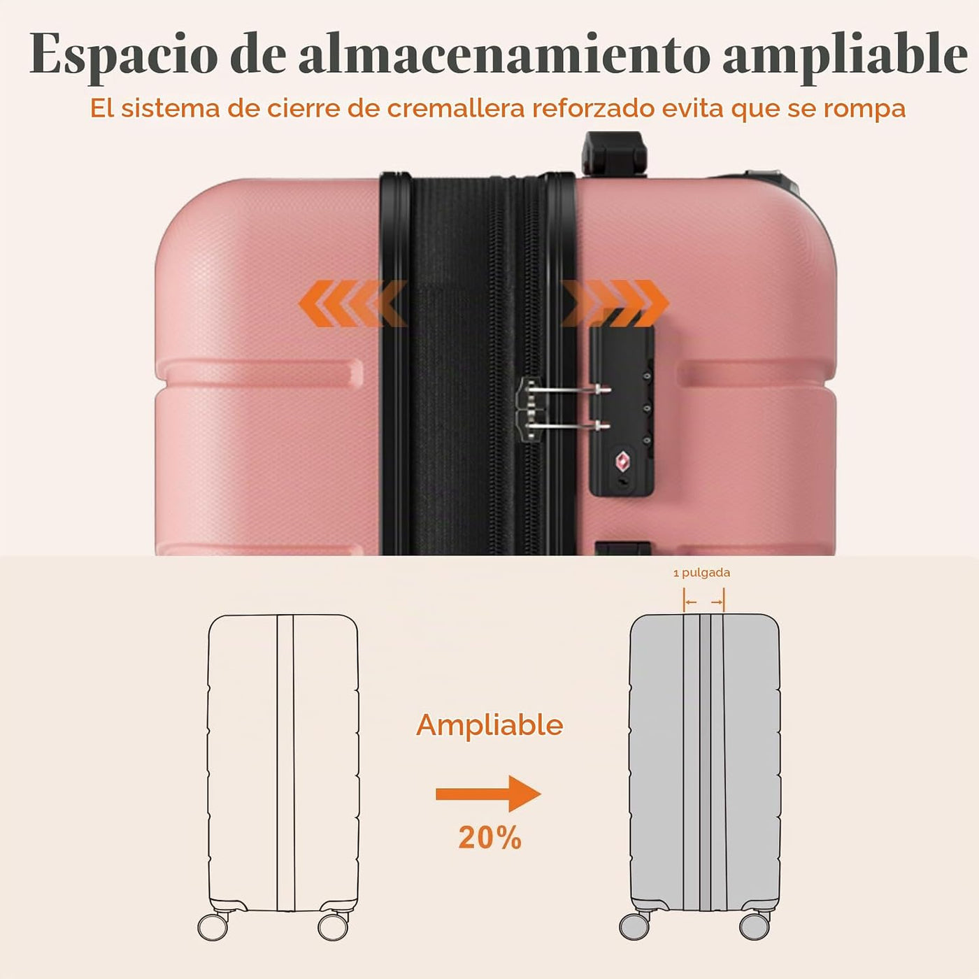 Sweetcrispy Maleta de mano, equipaje con ruedas giratorias, carcasa...
