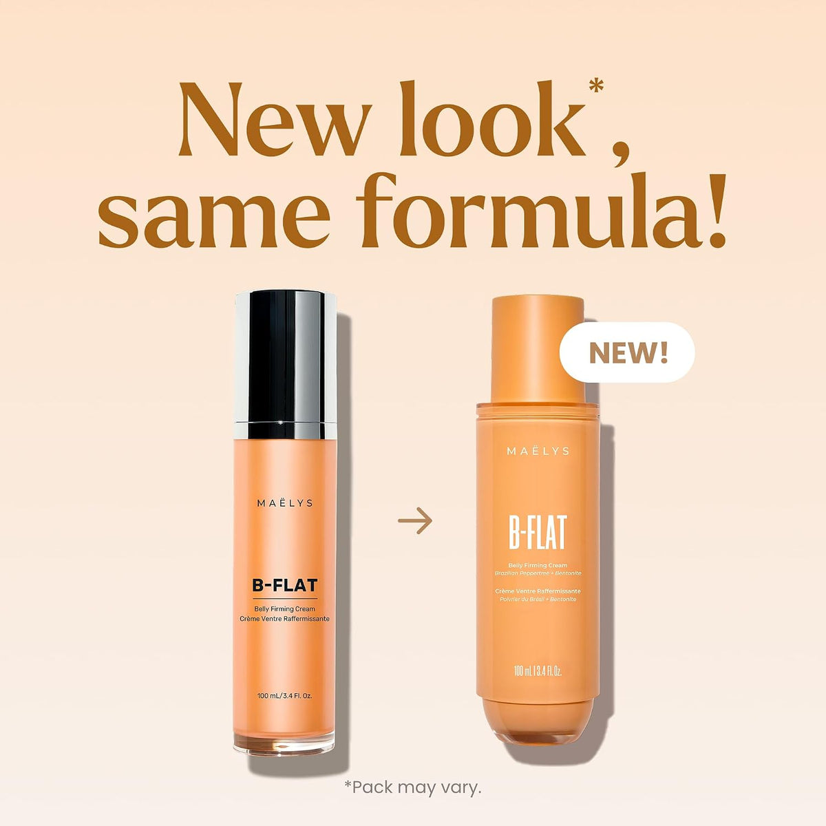 MAËLYS B-FLAT Crema reafirmante para el vientre para mujeres, 3.4 o...