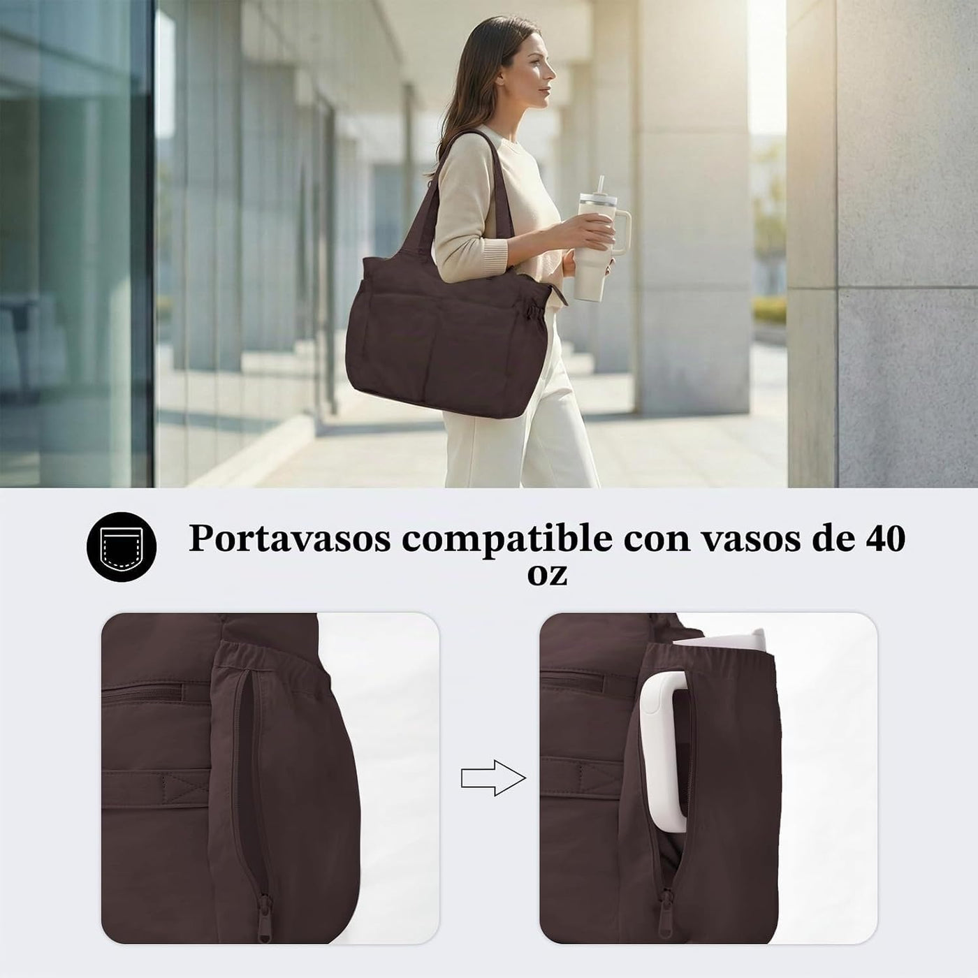 MOMINSIDE Bolsa de mano con lazo para mujer, bolsa de pañales para...