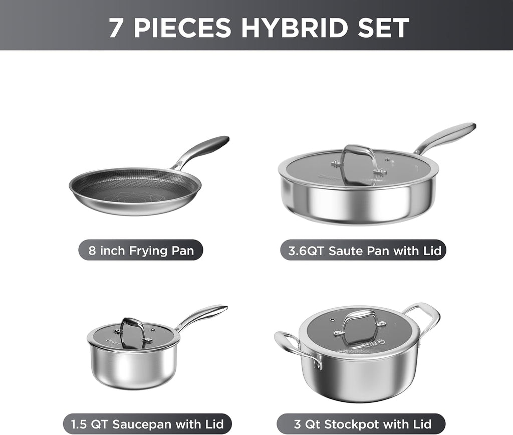 COOKER KING Juego de 7 piezas de utensilios de cocina de acero inox...