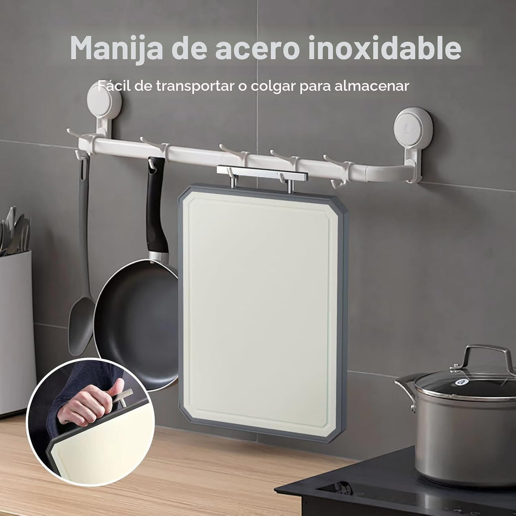 SNOWCLAD Tabla de cortar de acero inoxidable, juego de tablas de co...