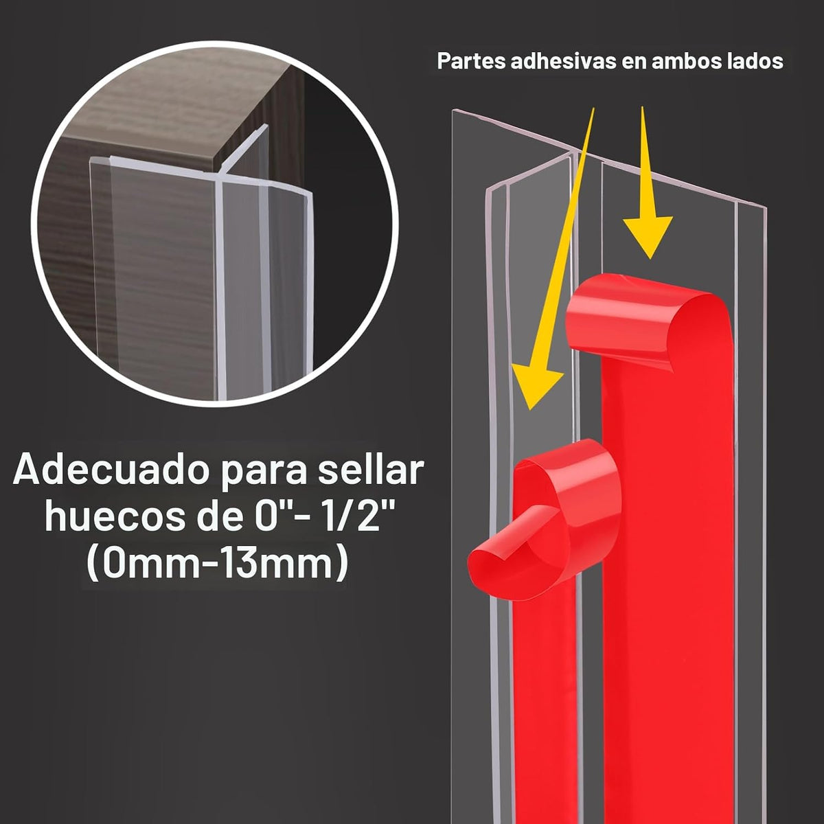Benory Sello de silicona en forma de T, transparente, 1.38 pulgadas...