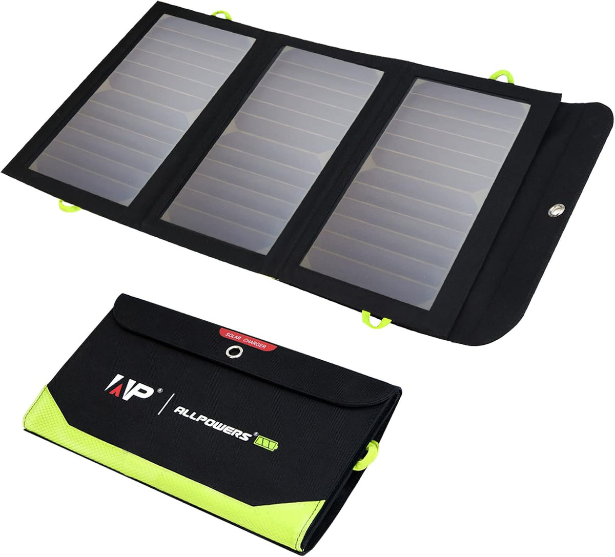 ALLPOWERS Panel solar SP002 5V 21W, cargador solar portátil | 3 sal...