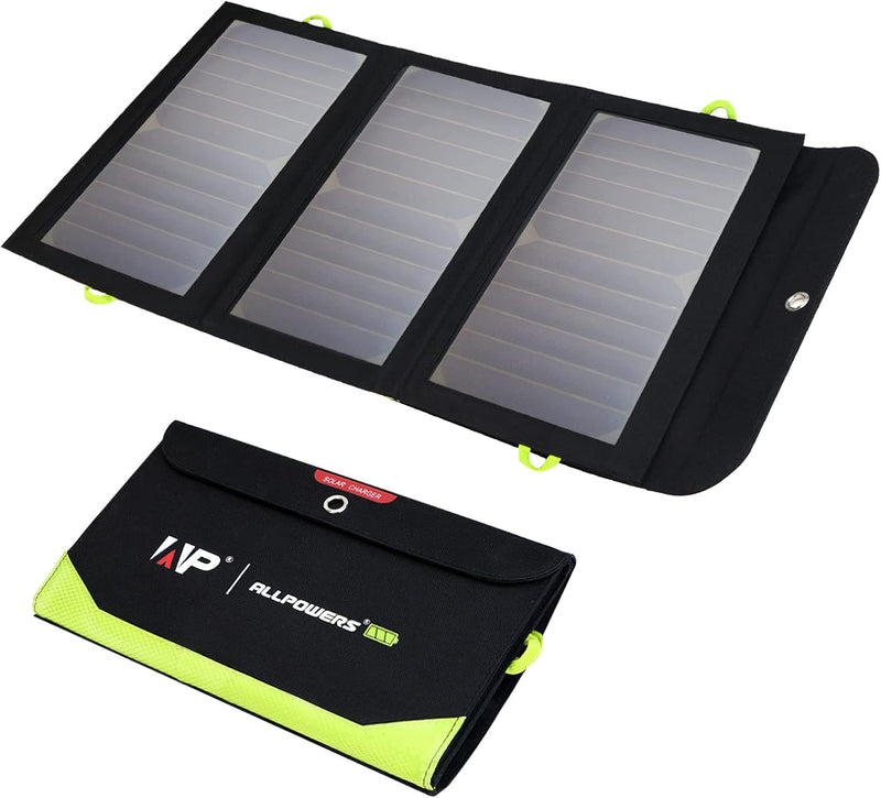 ALLPOWERS Panel solar SP002 5V 21W, cargador solar portátil | 3 sal...