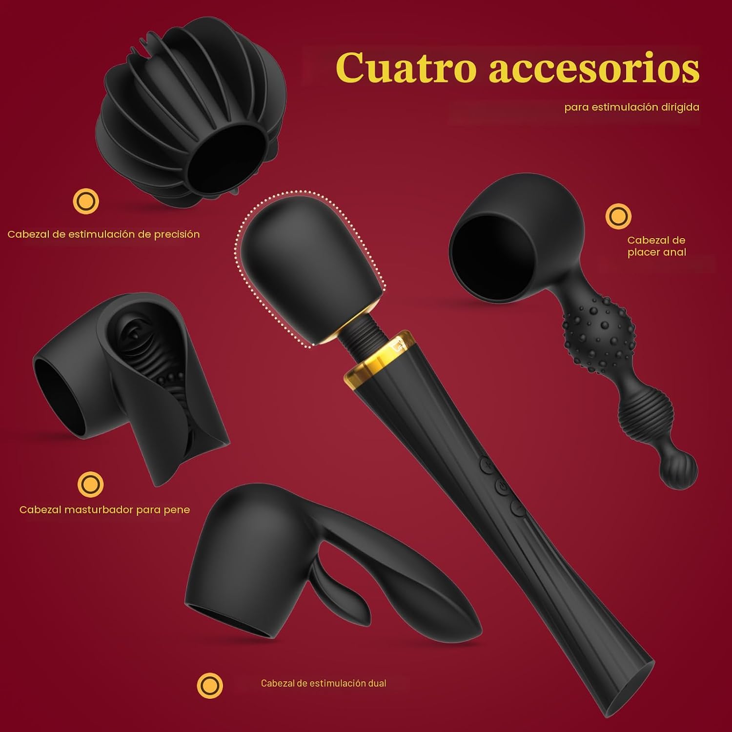 Kit de Vibrador de Varita Tracy's Dog, Masajador Inalámbrico co...