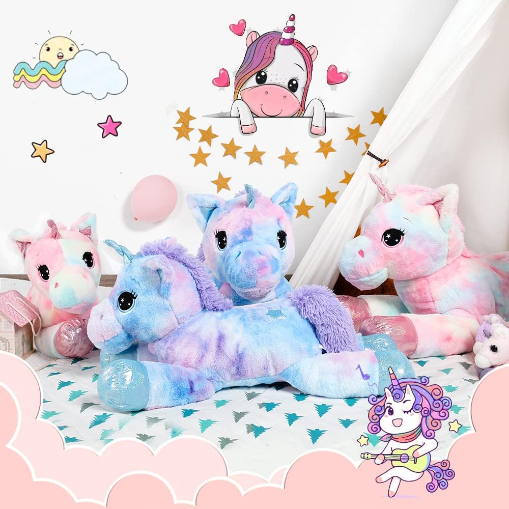 Muiteiur Animal de peluche de unicornio de 31.6 pulgadas, unicornio...