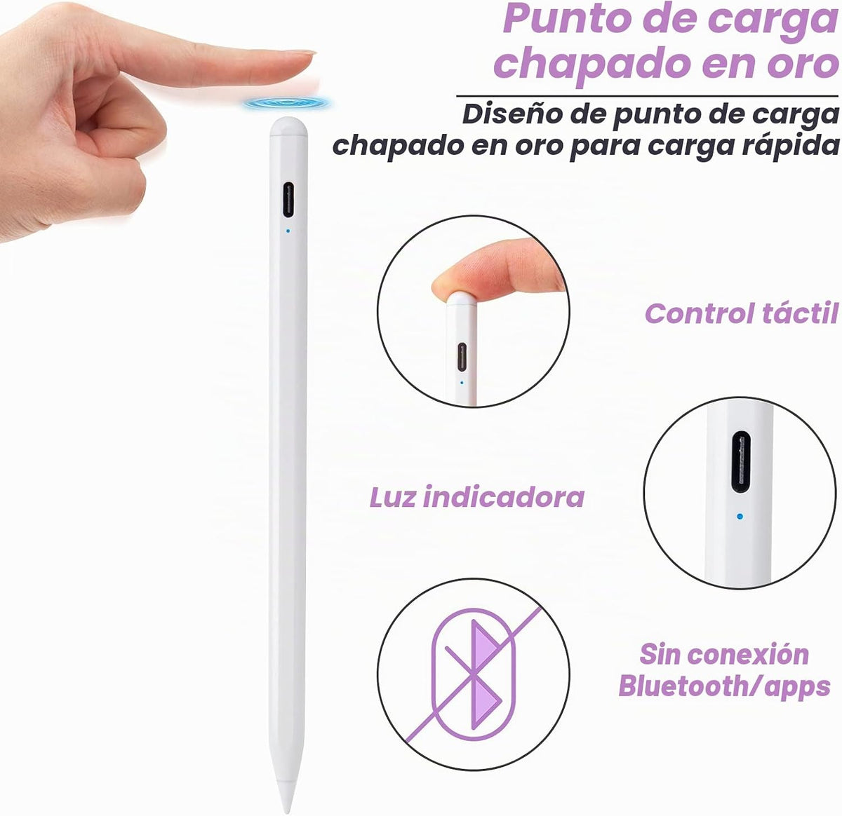 iPad Pencil Pro - 2 lápices capacitivos de carga rápida con rechazo...