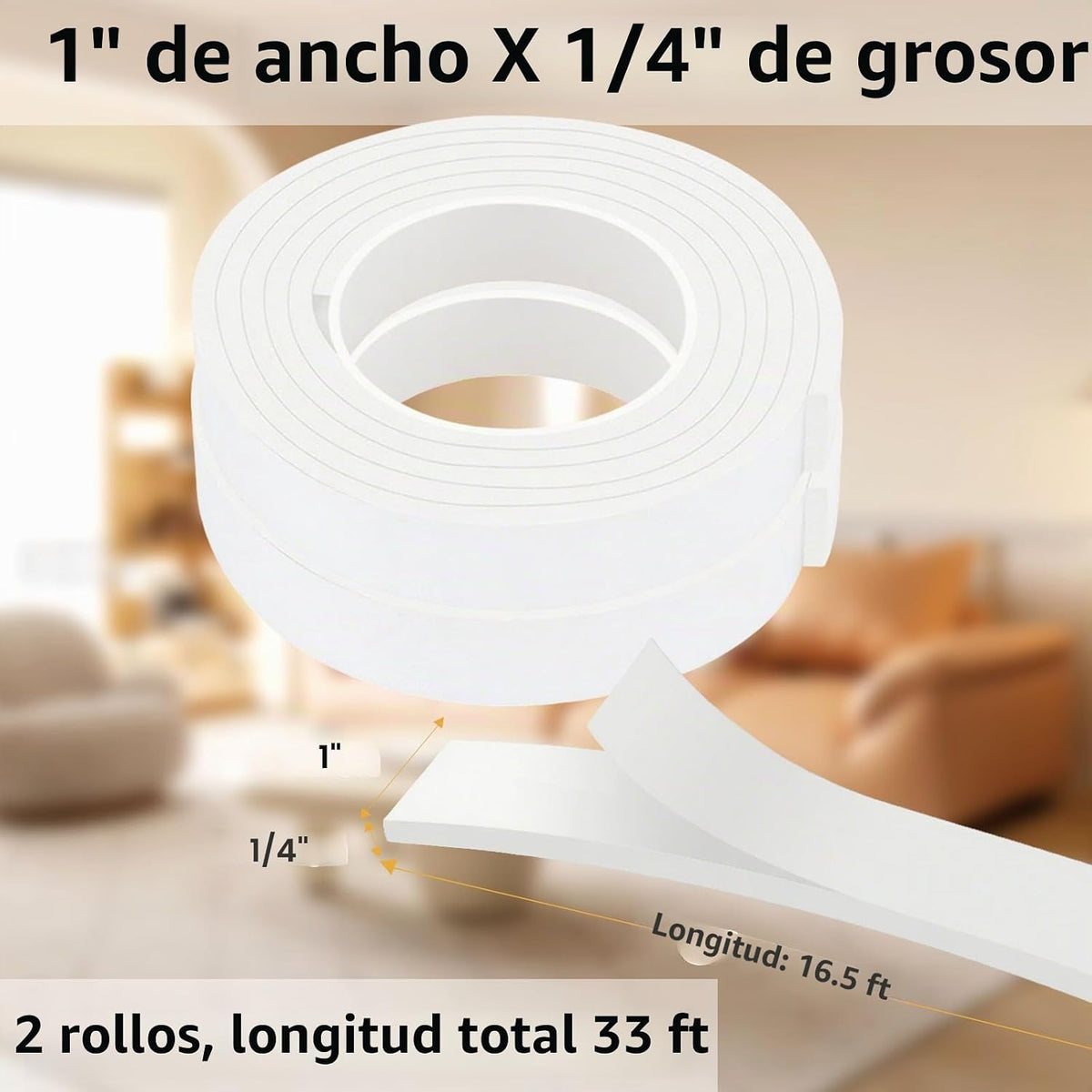 Cinta de Sellado de Espuma EVA para Clima, 1 Pulgada de Ancho x 1\/...