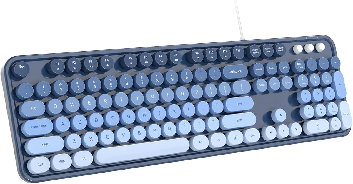 Dilter Teclado con cable, teclados de máquina de escribir de tamaño...