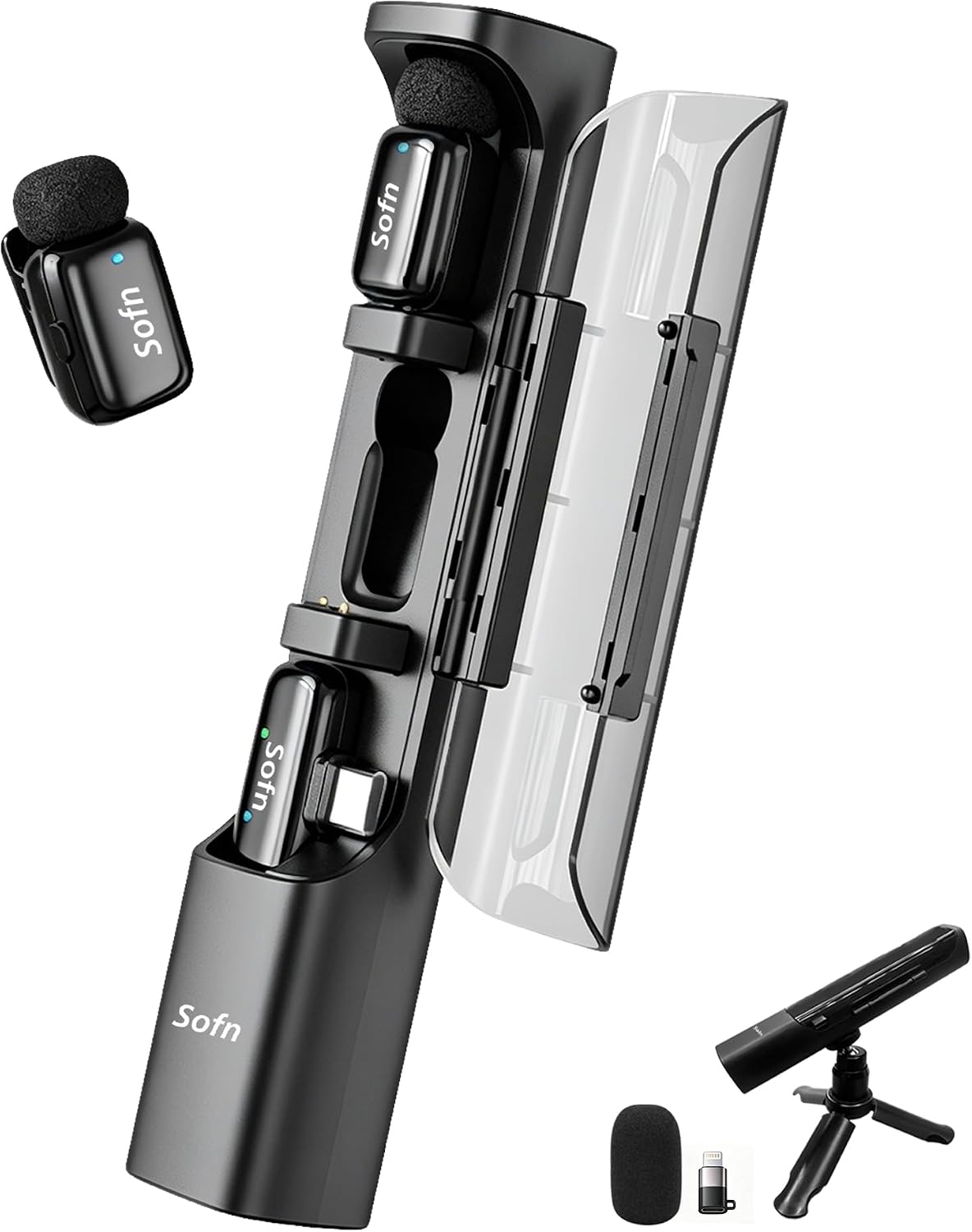 Sofn Magic Mini micrófono Lavalier inalámbrico 3 en 1 para iPhone y...