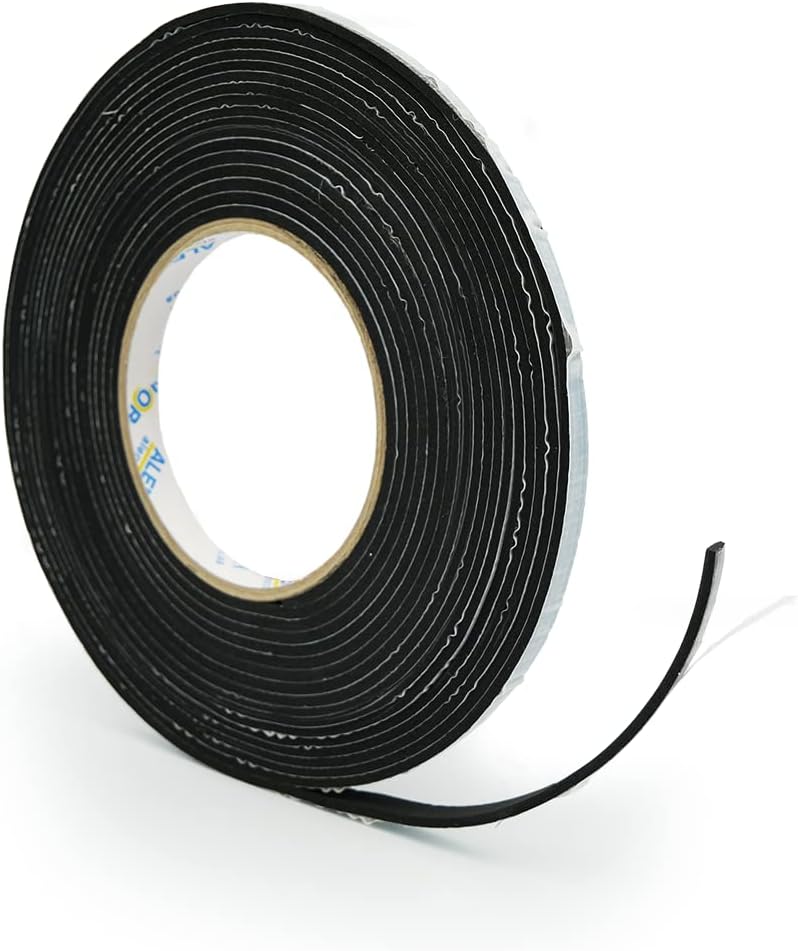 Alenor EPDM Cinta aislante de espuma negra autoadhesiva de 1\/8 x 3...
