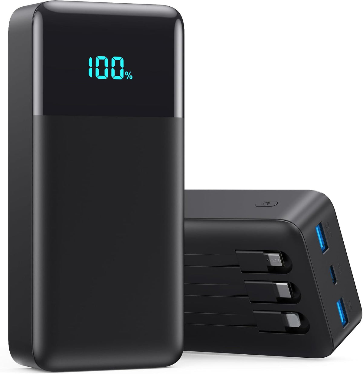 Cargador portátil de 60800 mAh con 3 cables integrados, 25 W PD QC4...