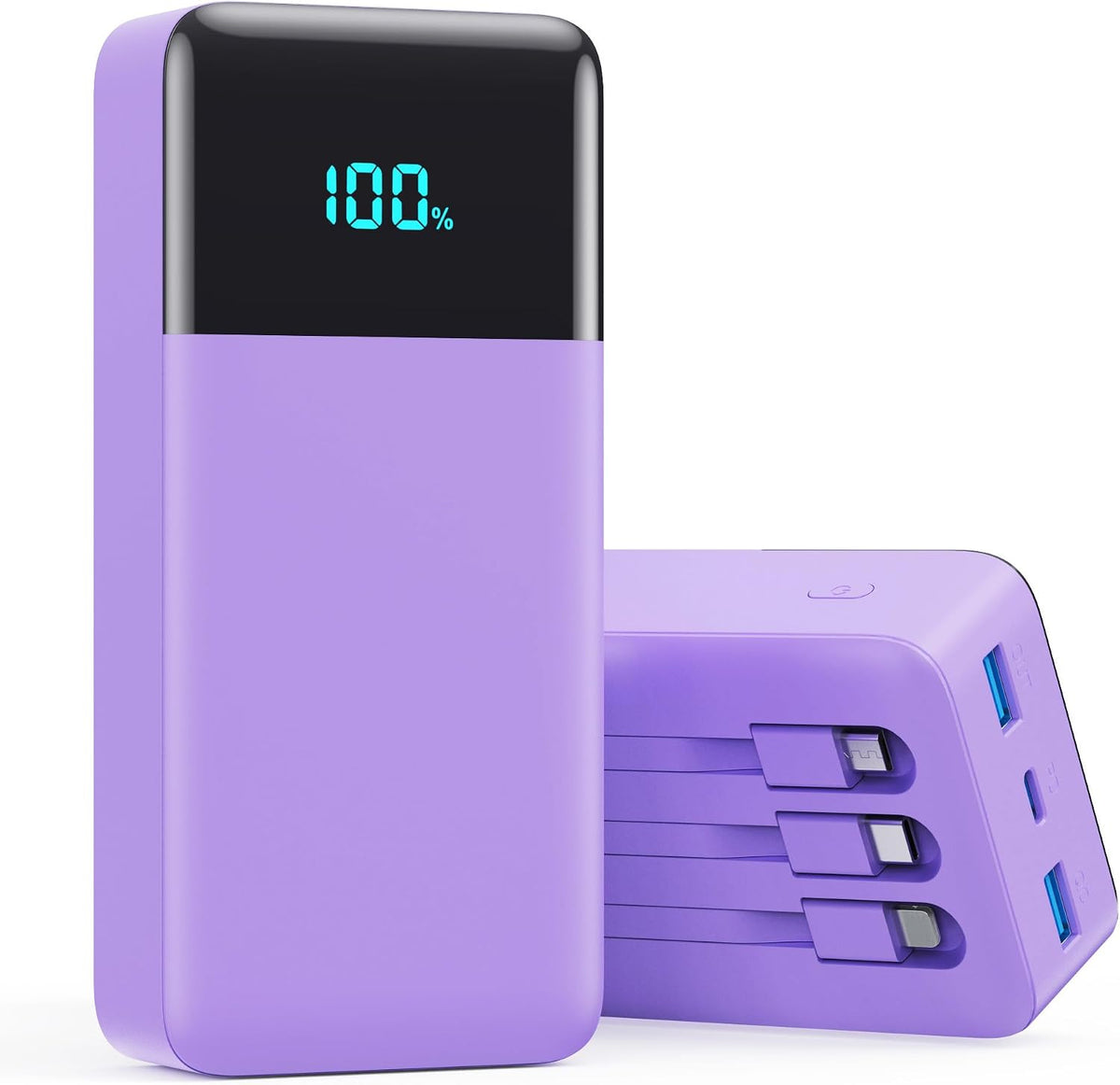 Cargador portátil de 50800 mAh con 3 cables integrados, 25 W PD QC4...