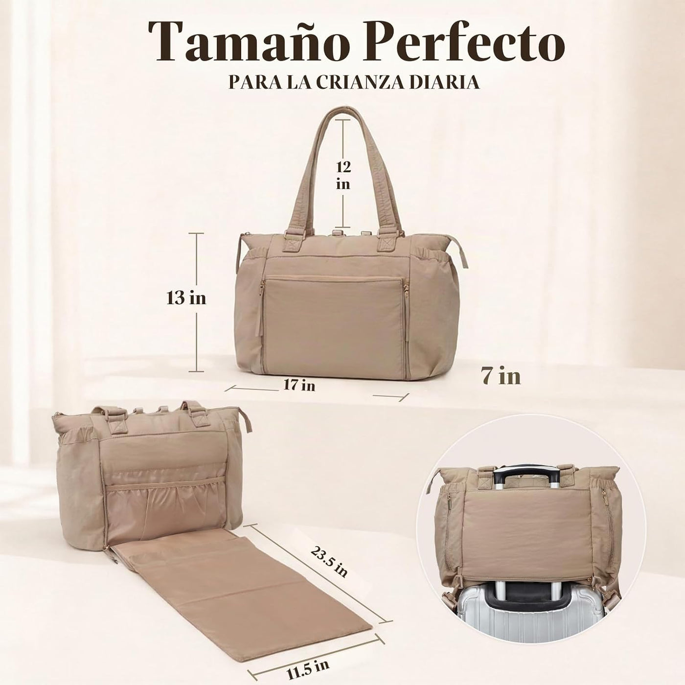 MOMINSIDE Bolsa de pañales con cambiador de pañales, bolsa de pañal...