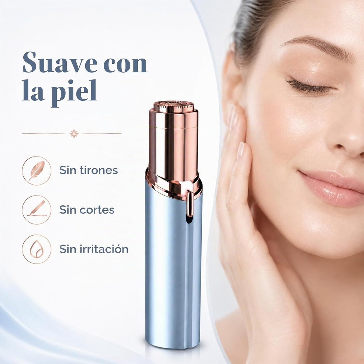 Removedor de vello facial impecable para mujeres, 2 cabezales de re...