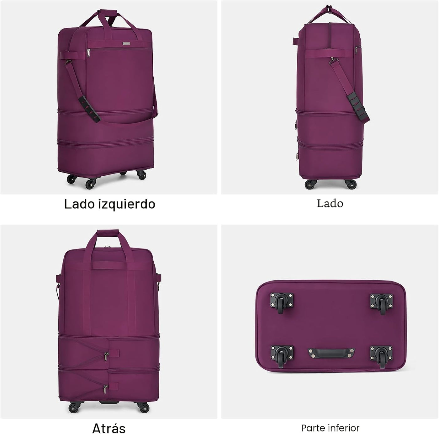 Maletas Hanke con ruedas Bolsa de equipaje expandible plegable Bols...