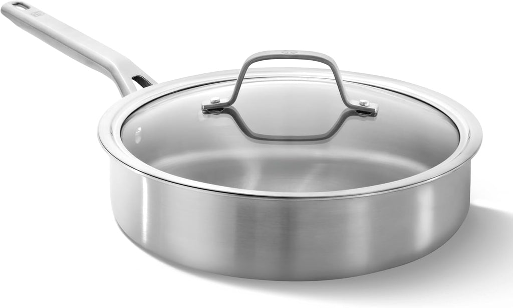Calphalon Juego de utensilios de cocina de acero inoxidable cepilla...