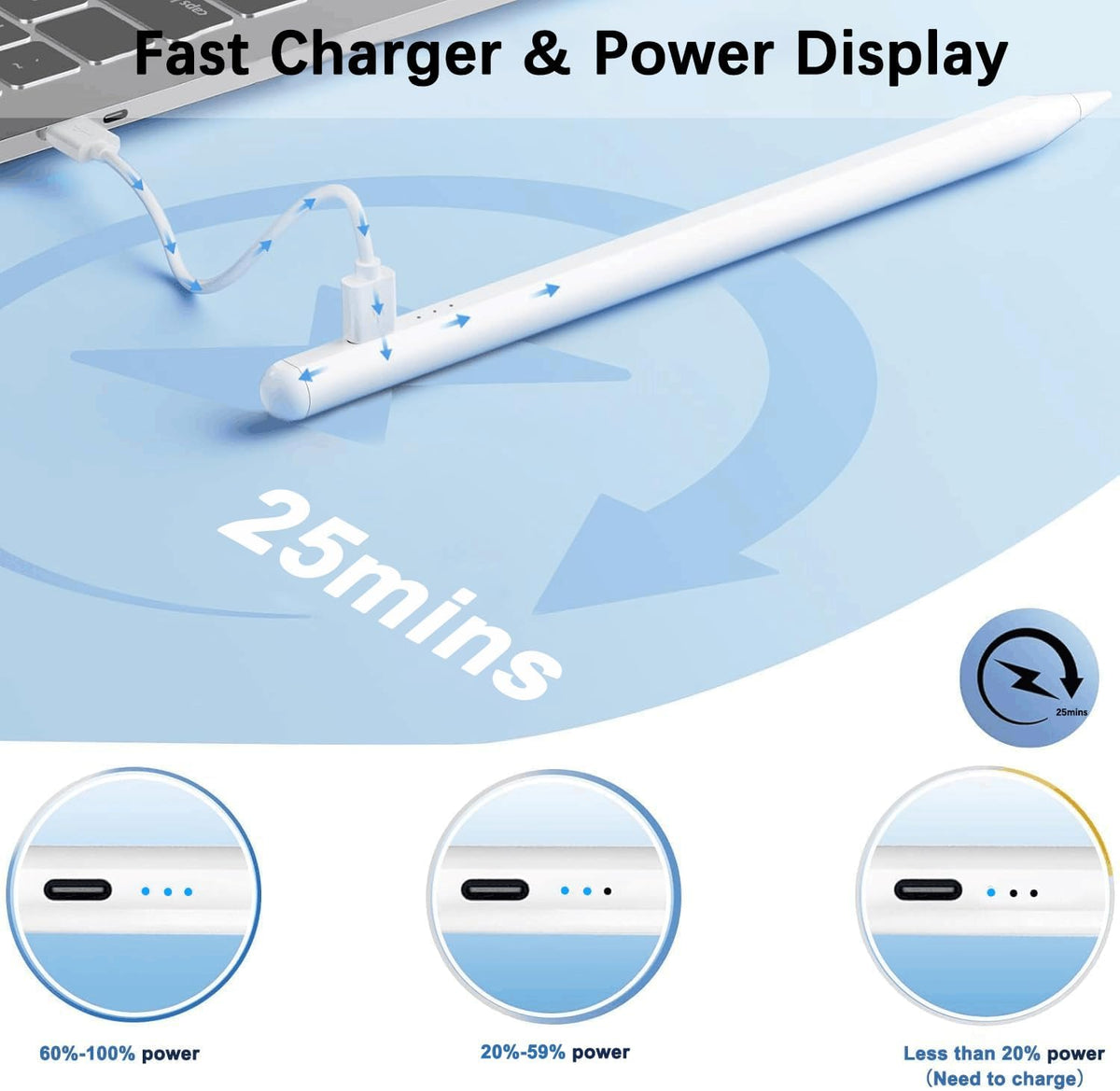Lápiz capacitivo para Apple iPad (2026-2018), lápiz capacitivo de c...