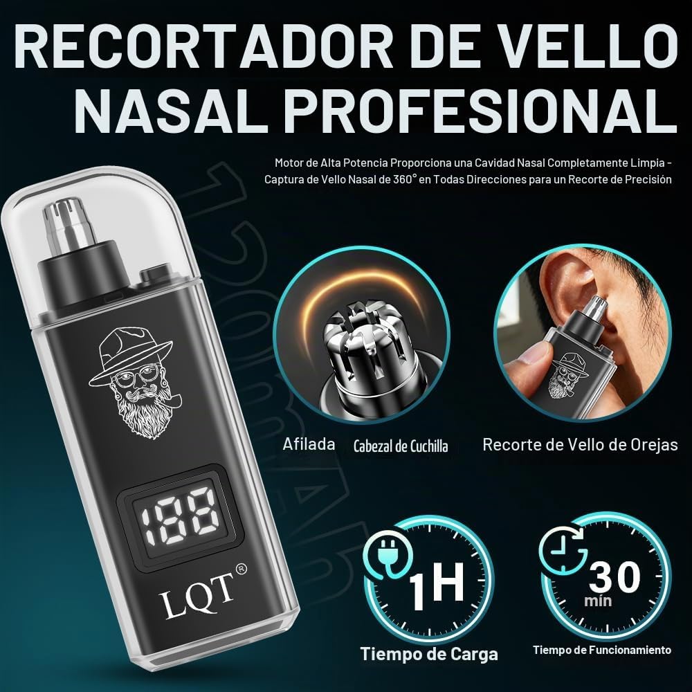 Cortapelos para hombres con pantalla LED, kit de aseo inalámbrico d...