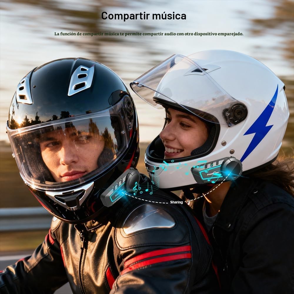 FreedConn KY V2 - Casco de motocicleta Bluetooth 6.0 para conductor...