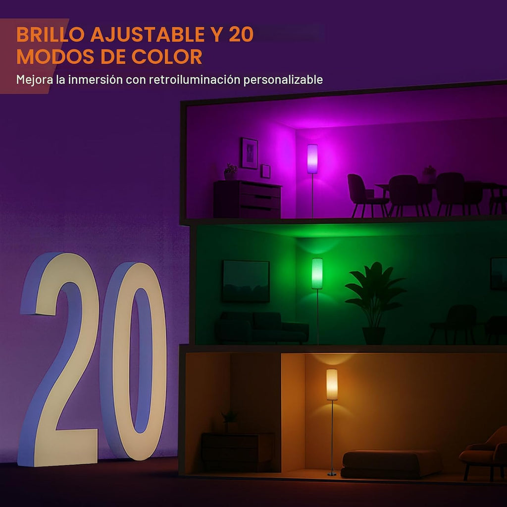 FRIDEKO HOME - Lámpara de pie, iluminación ambiental que cambia de...