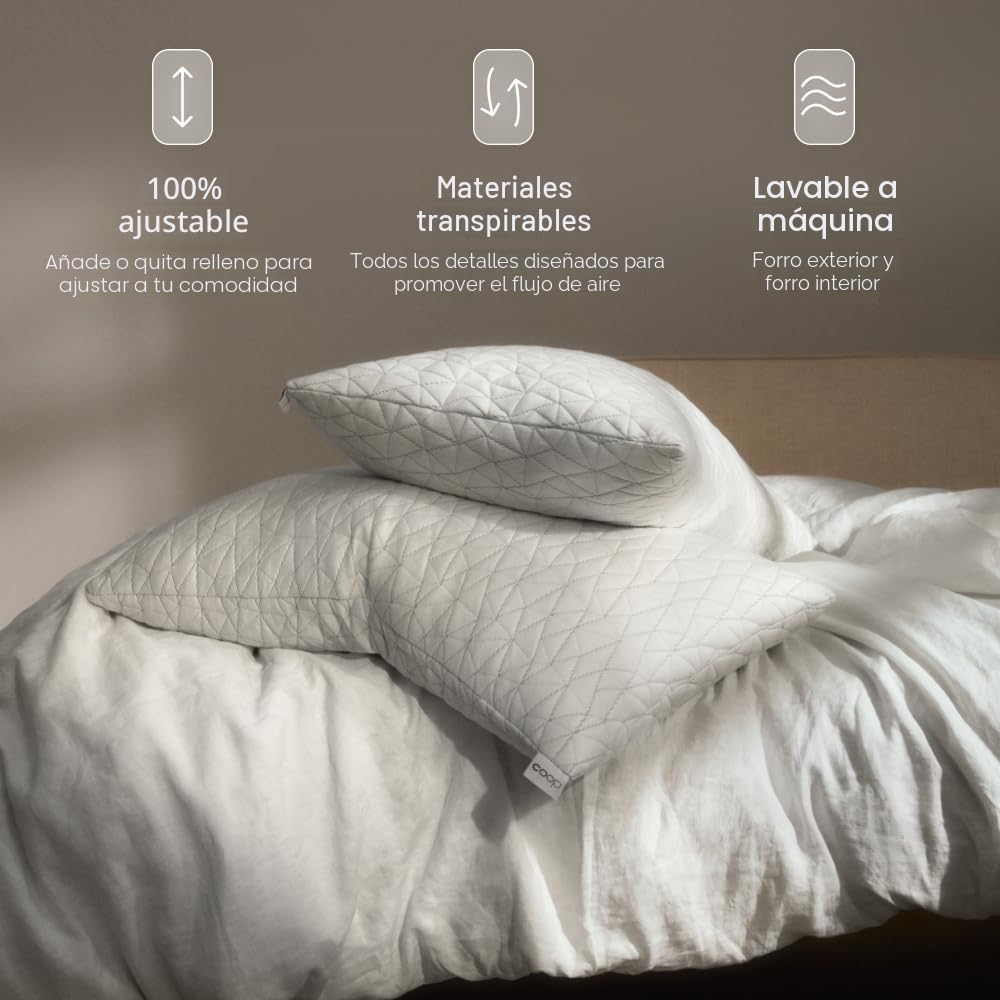 Almohada de espuma con memoria Coop Home Goods, premium ajustable l...