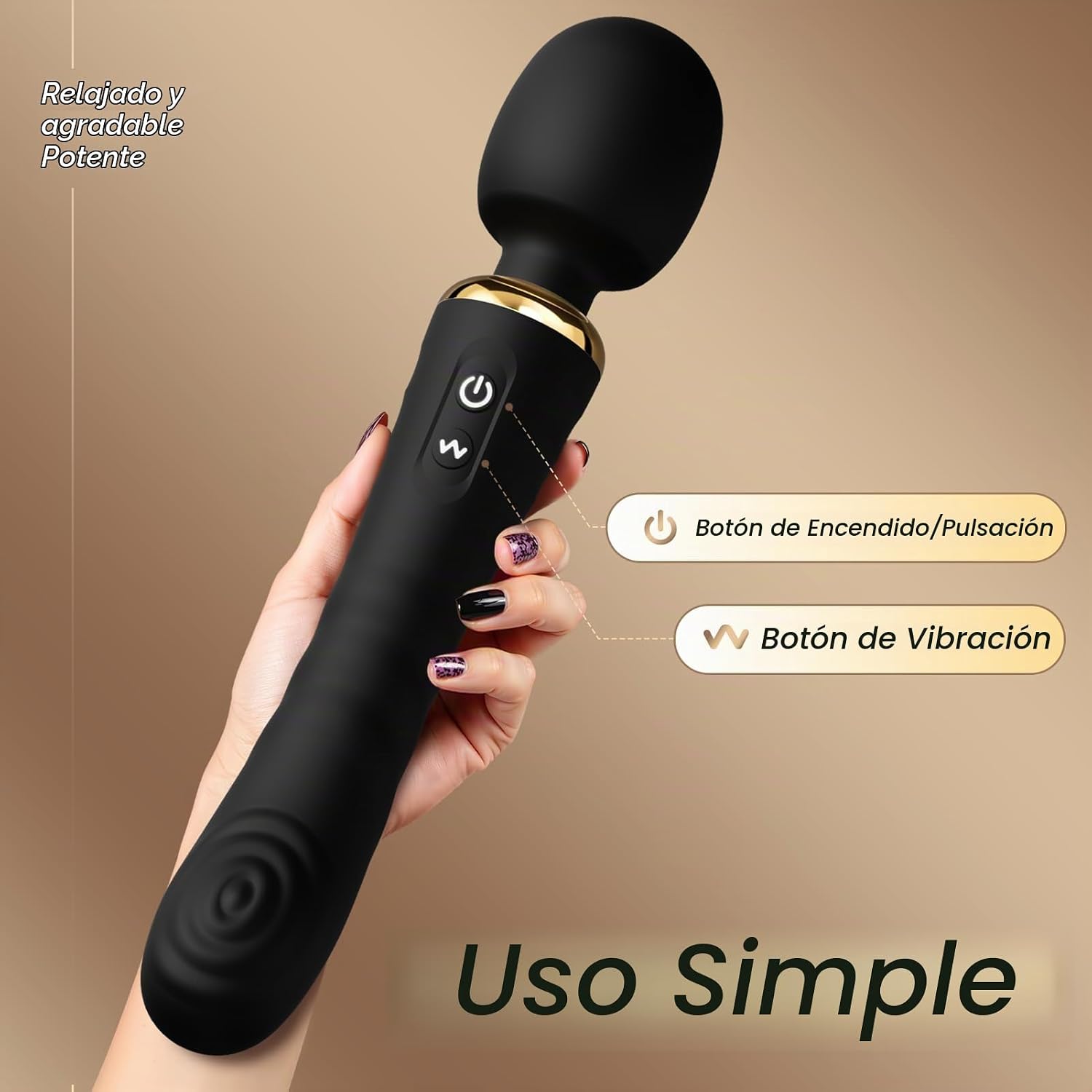 Allovü - Vibrador de varita con vibrador, masajeador de varita para...