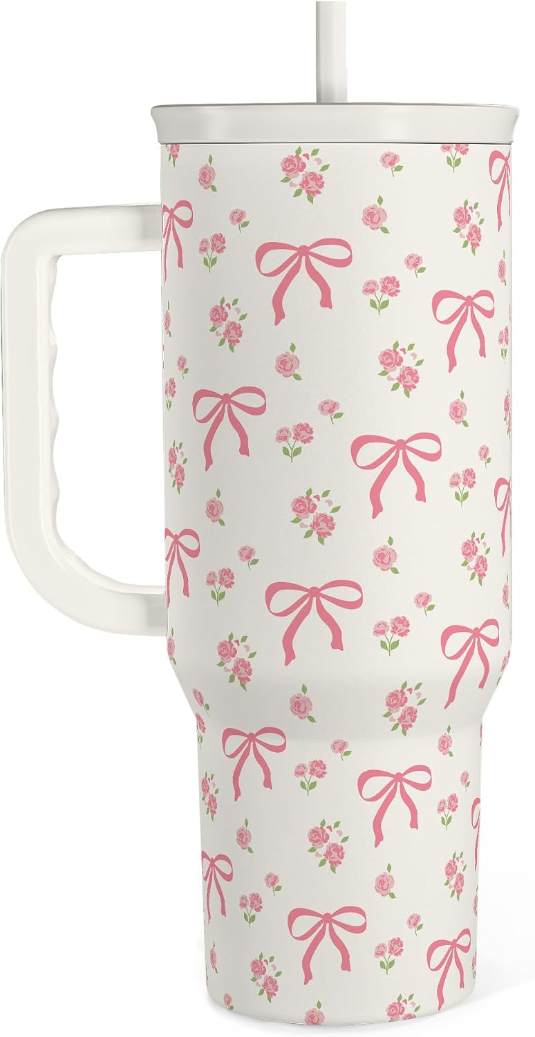 SANDJEST Vaso con Asa de 40oz, Tazas Aisladas de Acero Inoxidable c...