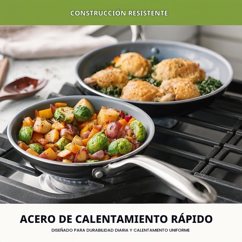 GreenPan Swift - Juego de sartenes antiadherentes de cerámica salud...