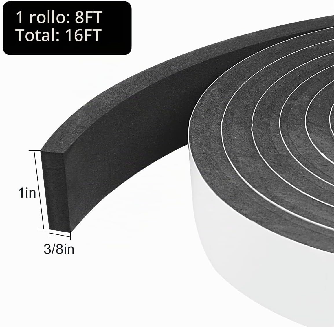 2 rollos de cinta adhesiva para puerta, 1" de ancho x 3\/8"...