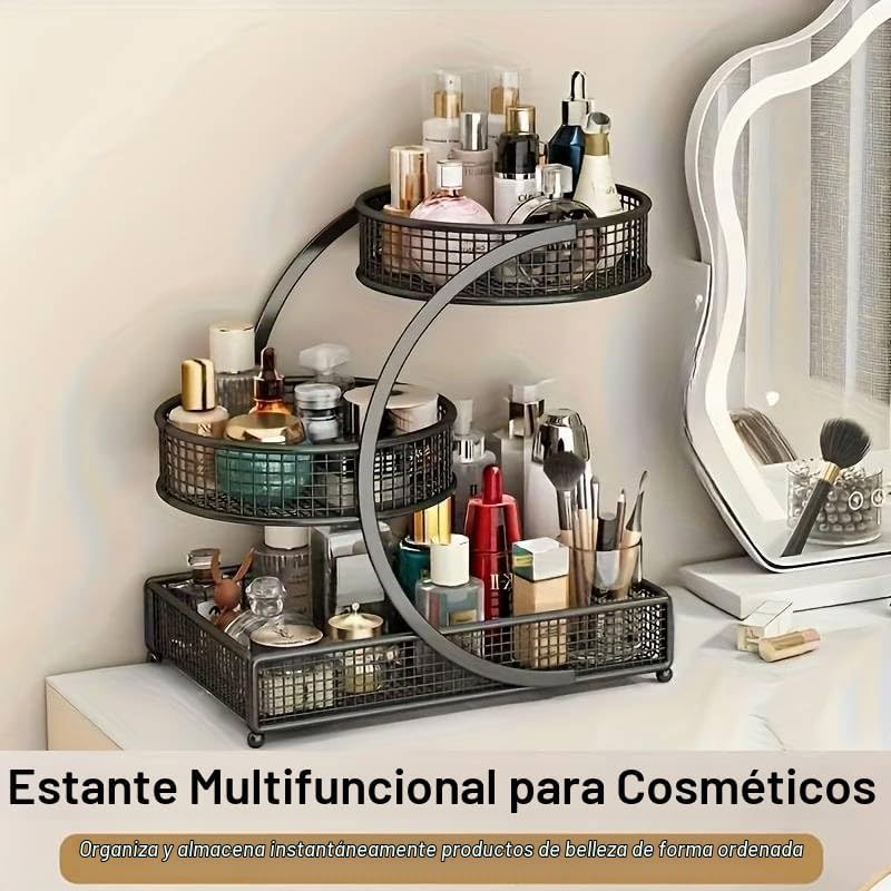 Organizador de maquillaje para tocador, 3 niveles de baño, dormitor...