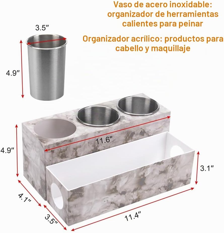 GFWARE Organizador de herramientas de pelo de mármol, almacenamient...