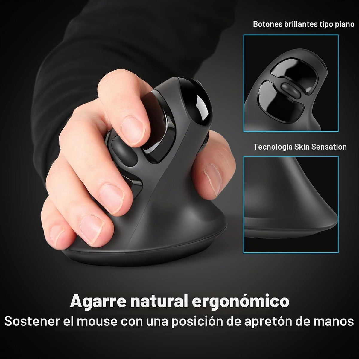 MicroPack Ratón ergonómico, ratón inalámbrico vertical con USB A y...