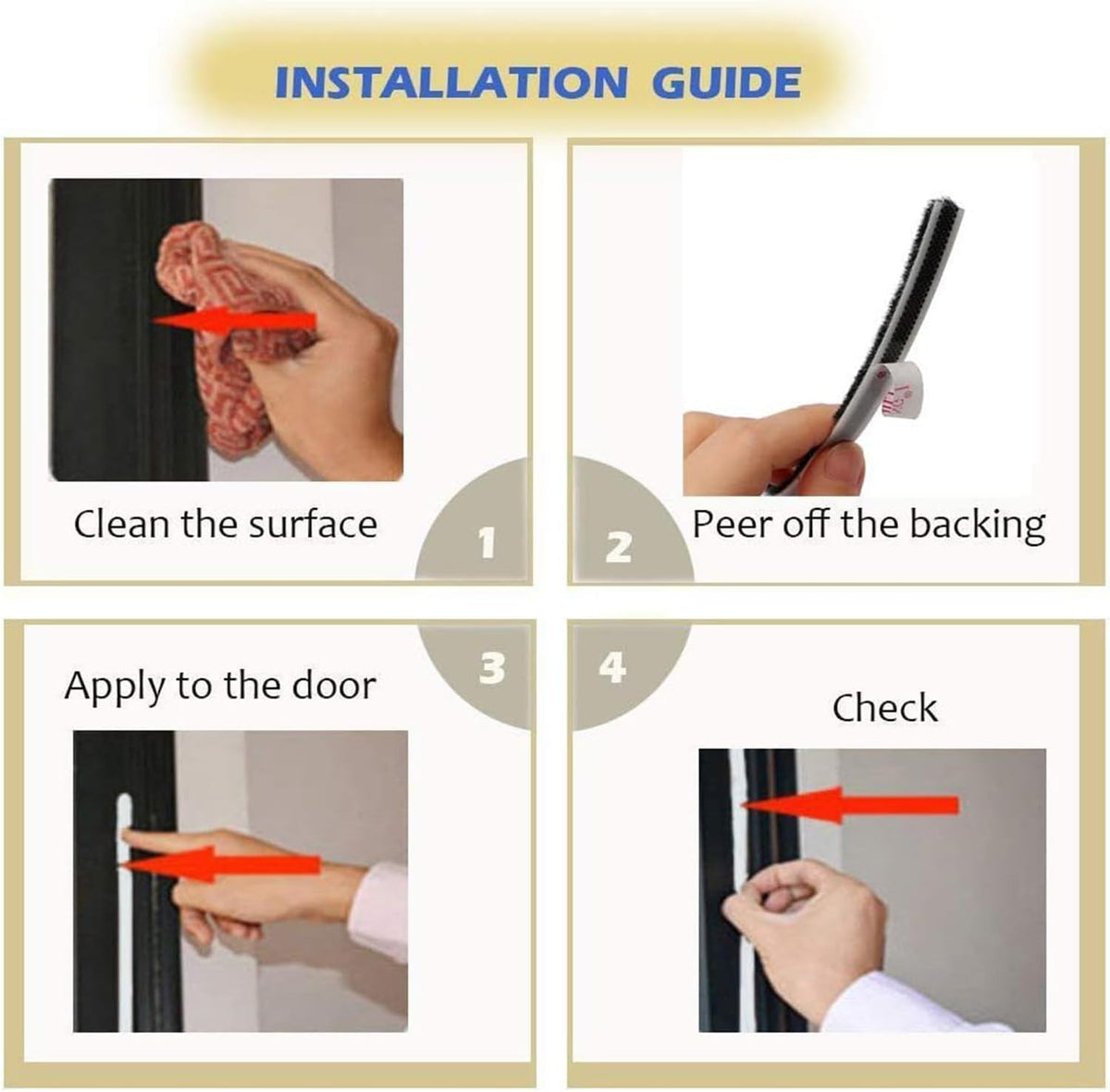 NNICEHTS Burlete autoadhesivo para puertas correderas y laterales d...